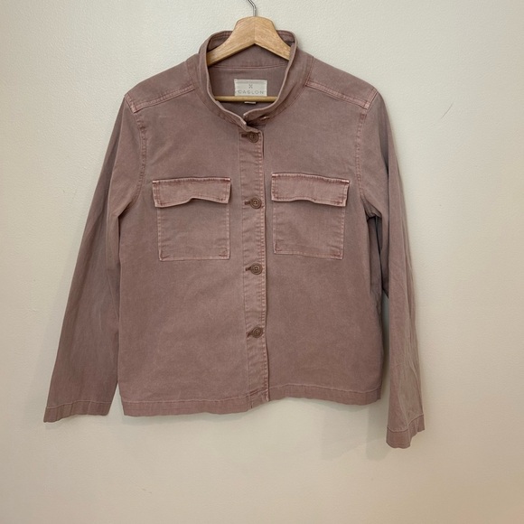CASLON Nordstrom Twill pale pink shacket jacket size M - Picture 2 of 7